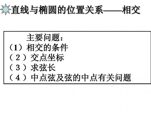 2.2.3椭圆的简单几何性质(3)-直线与椭圆的位置关系