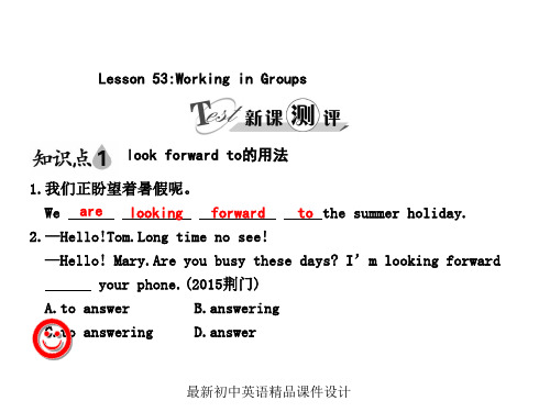 最新冀教版初中英语九年级下册《Lesson 53 Working in Groups》精品PPT课件 (1)