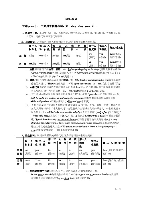 词性--代词