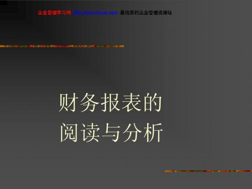 财务报表的阅读与分析(ppt100)