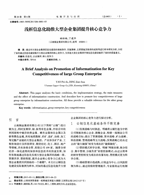 浅析信息化助推大型企业集团提升核心竞争力