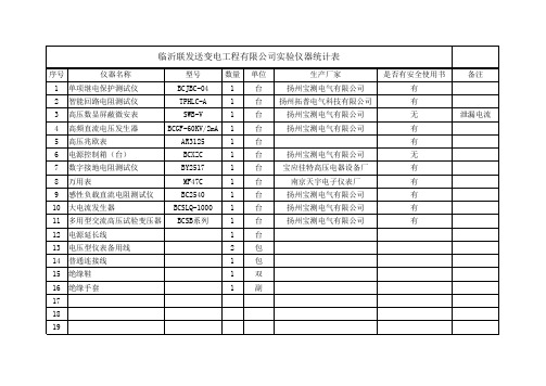 仪器台账