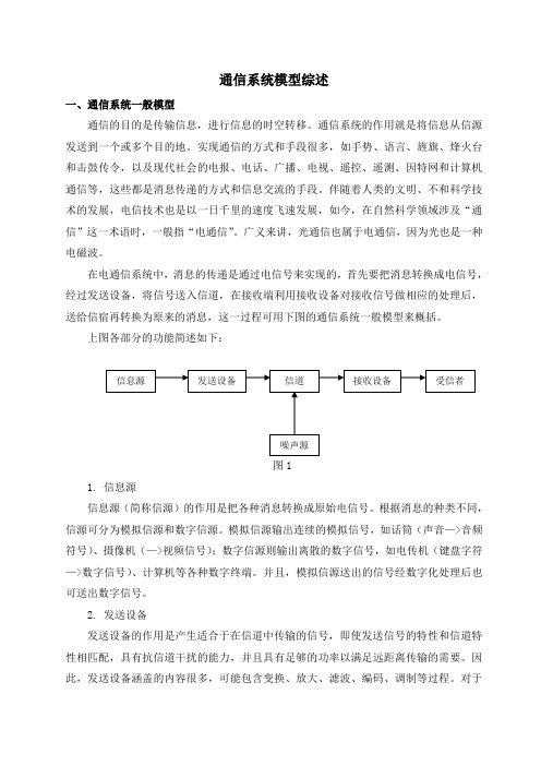 通信系统模型综述