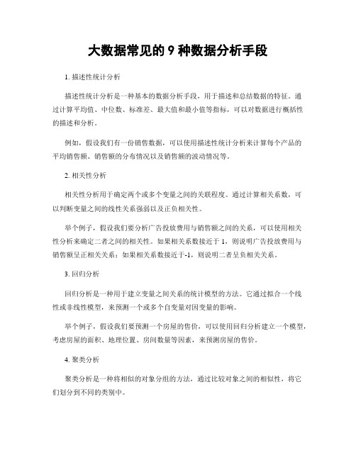 大数据常见的9种数据分析手段