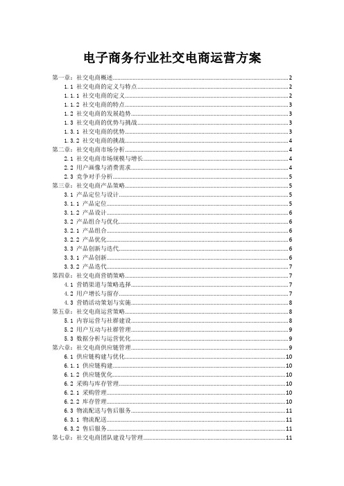 电子商务行业社交电商运营方案