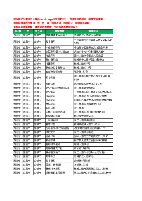 2020新版湖北省宜昌市宜都市打印工商企业公司商家名录名单联系电话号码地址大全33家