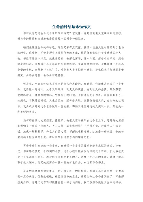 生命的终结与永恒作文