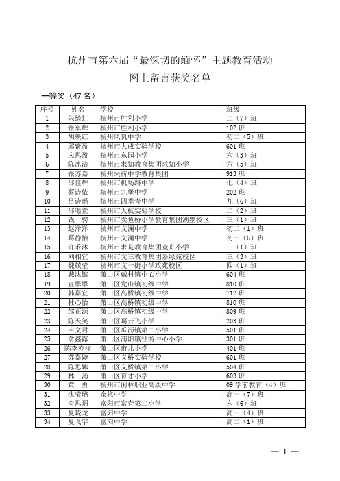 杭州最深切的缅怀主题教育活动