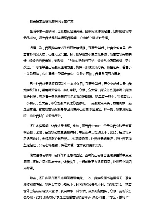 我要搜索温暖我的瞬间示范作文