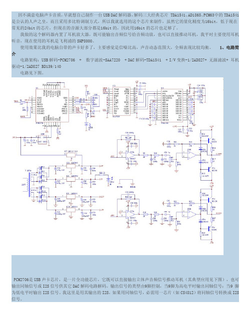 TDA1541 USB DAC解码器(内置耳机放大器))