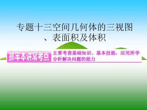 题型专题(十三) 空间几何体的三视图、表面积及体积31张ppt