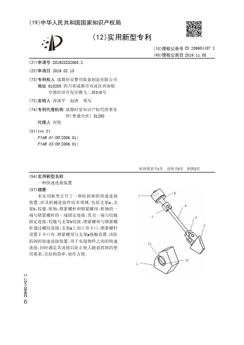 【CN209604407U】一种快速连接装置【专利】