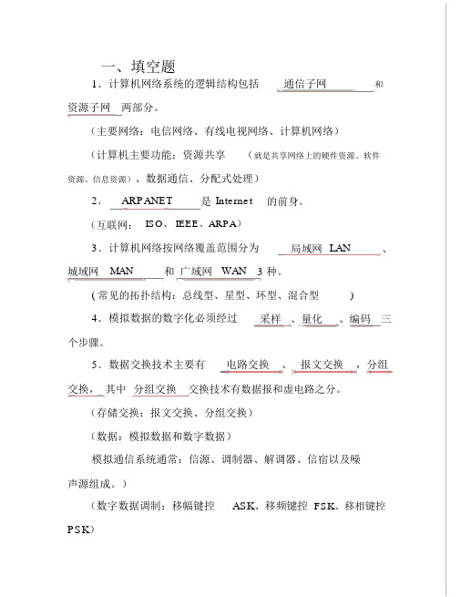 网络基础考试试题及答案