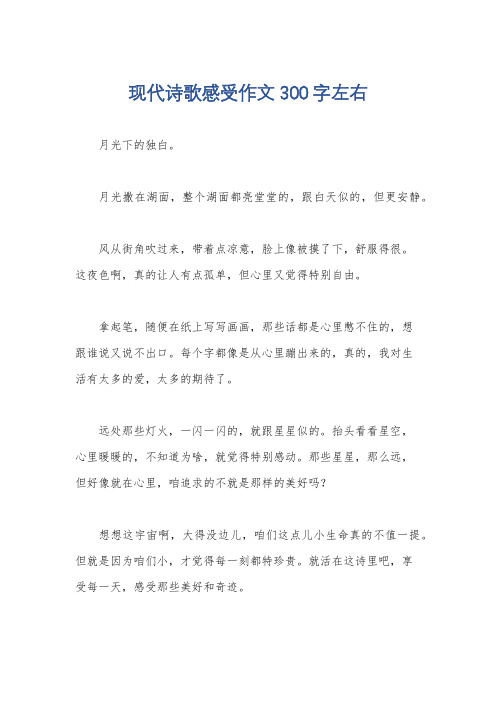 现代诗歌感受作文300字左右