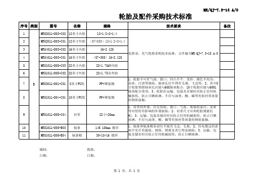 轮胎及配件采购技术标准