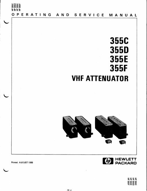 Hewlett-Packard Model 355C, 355D, 355E, and 355F V