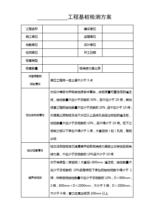 基桩检测方案数量要求