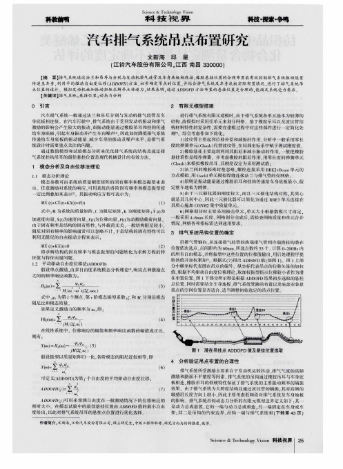 汽车排气系统吊点布置研究