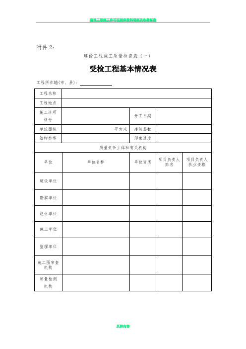 建设工程施工质量检查表(一)