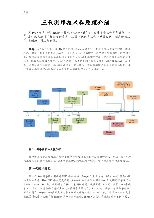 三代测序原理技术比较