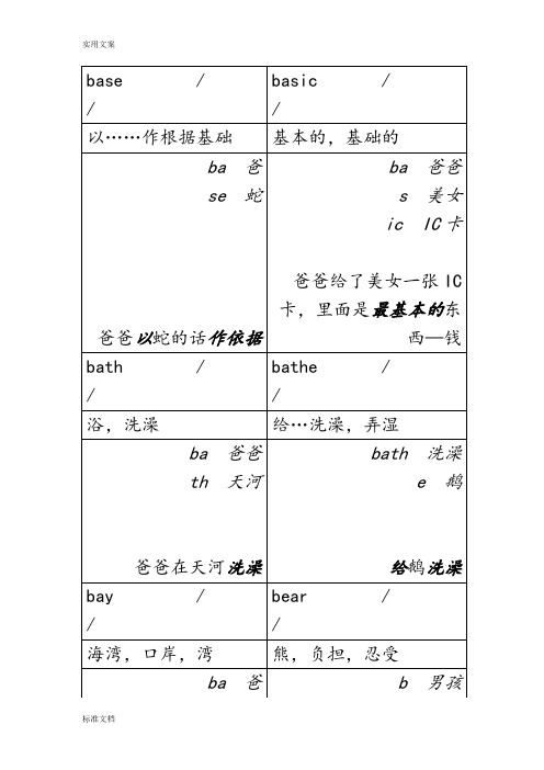 史上最快速记忆单词(全)