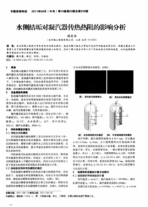 水侧结垢对凝汽器传热热阻的影响分析