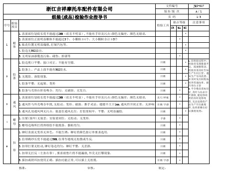 组装检验作业指导书