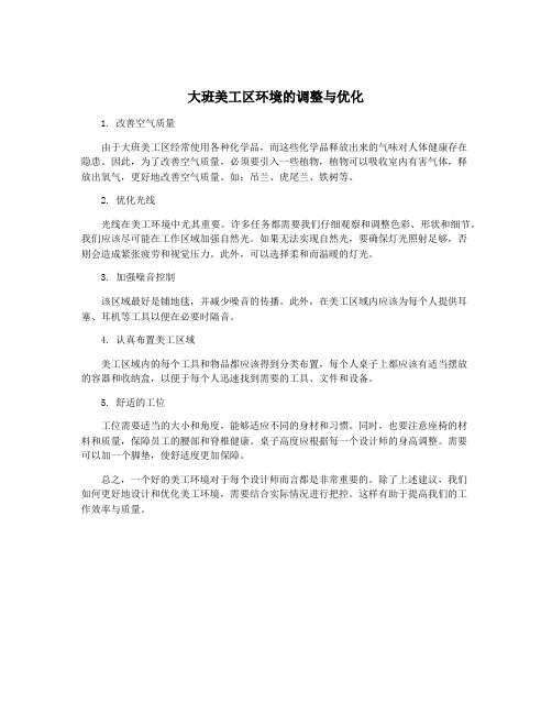 大班美工区环境的调整与优化