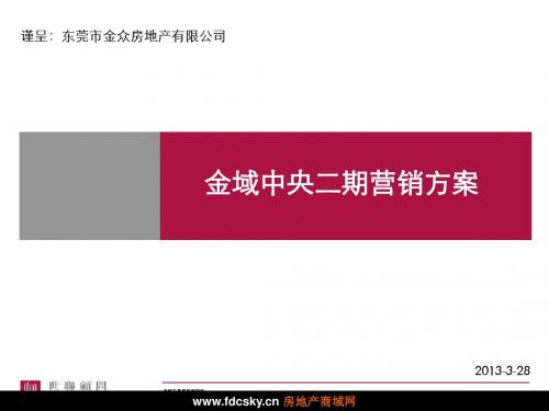 2007年东莞金域中央二期营销总纲