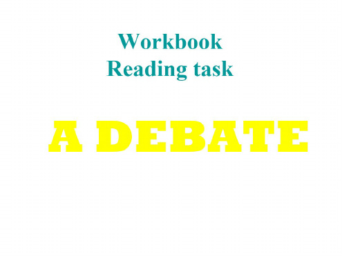 高二英语Workbook-Reading-task