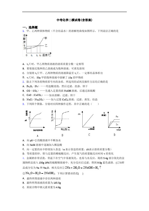 中考化学二模试卷(含答案)