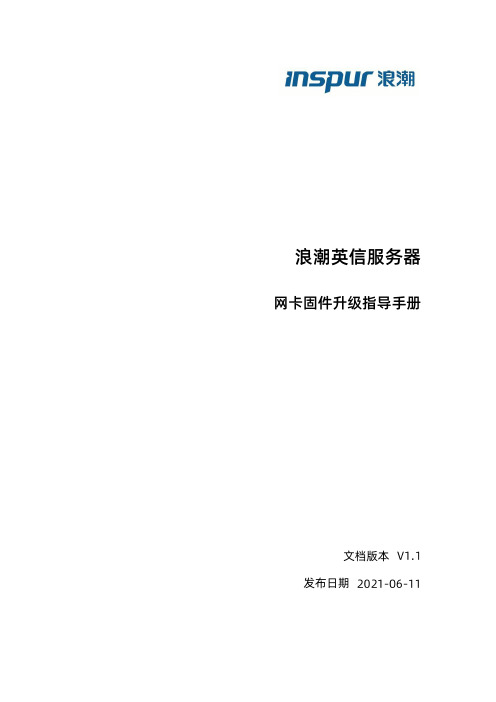 浪潮英信服务器 网卡固件升级指导手册说明书