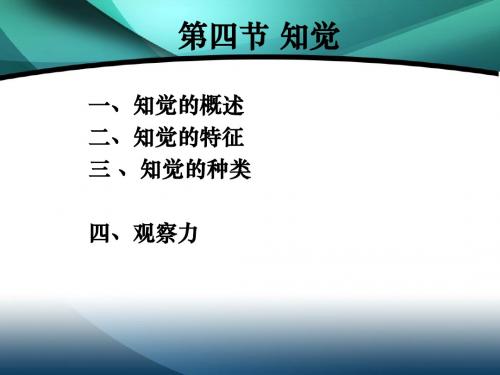 儿童心理学第三章3认知理论之知觉