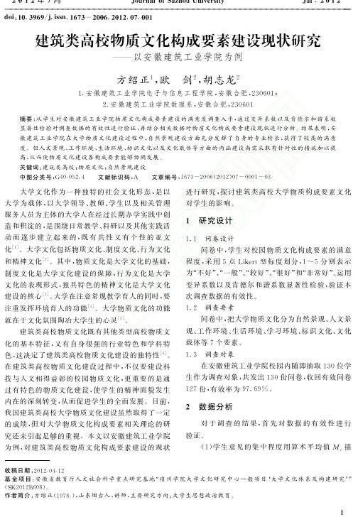 建筑类高校物质文化构成要素建设现状研究以安徽建筑工业学院为例