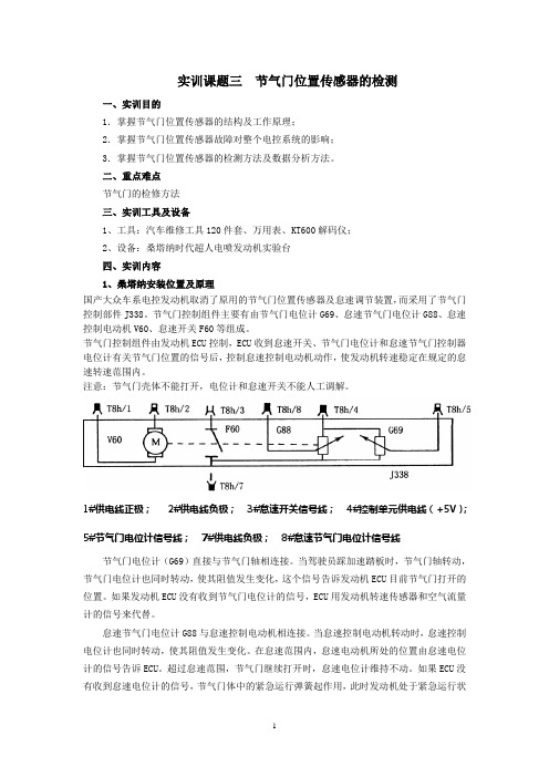 3节气门位置传感器的检测