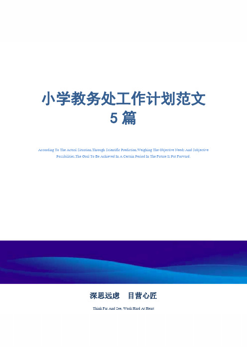 2021年小学教务处工作计划范文5篇