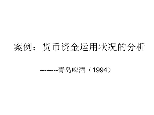 案例：货币资金运用状况的分析.