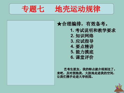 (全国通用)2020高考地理艺考生文化课专题七地壳运动规律课时13地壳运动规律课件