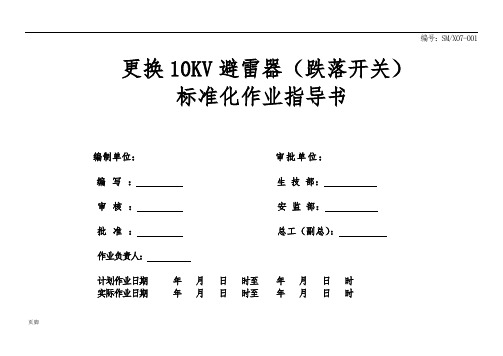 配电线路更换10KV避雷器(跌落开关)标准化作业指导书