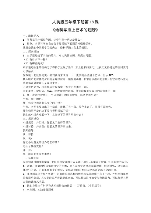 人民美术出版社小学美术五年级下册 第课：给科学插上艺术的翅膀-省赛一等奖