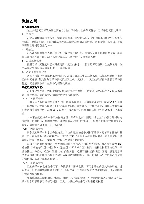 聚氯乙烯合成方法及主要用途