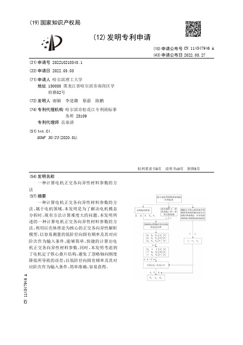 一种计算电机正交各向异性材料参数的方法[发明专利]