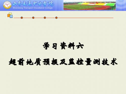 学习资料六：超前地质预报及监控量测技术讲解