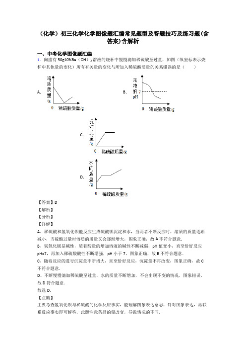 (化学)初三化学化学图像题汇编常见题型及答题技巧及练习题(含答案)含解析