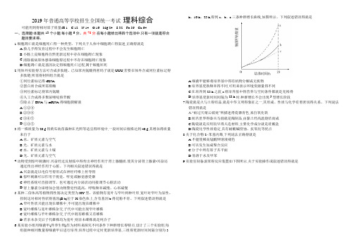 (打印版)2019年全国卷Ⅰ理综高考试题文档版