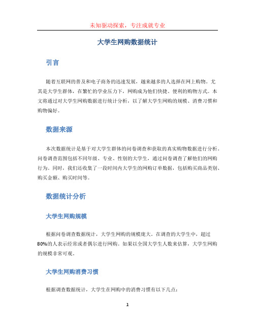 大学生网购数据统计