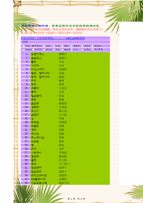 常用韩语单词翻译(下载点击自动朗诵)