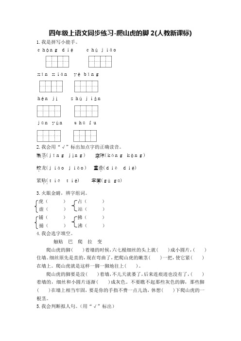 人教新课标四年级上册语文《爬山虎的脚》同步练习