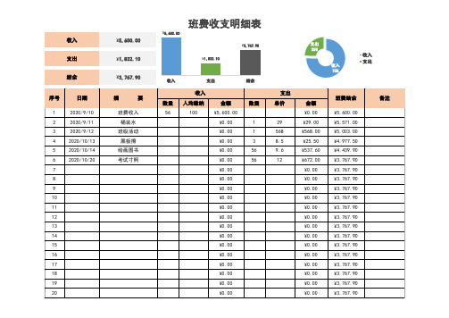 班费收支明细表模板