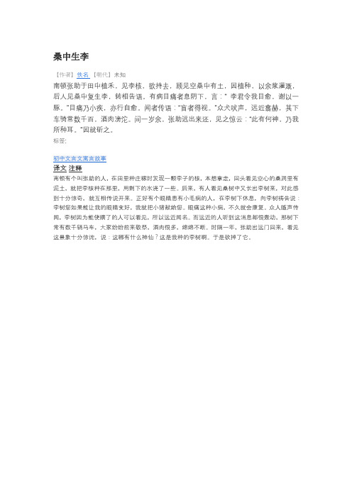 桑中生李文言文翻译原文